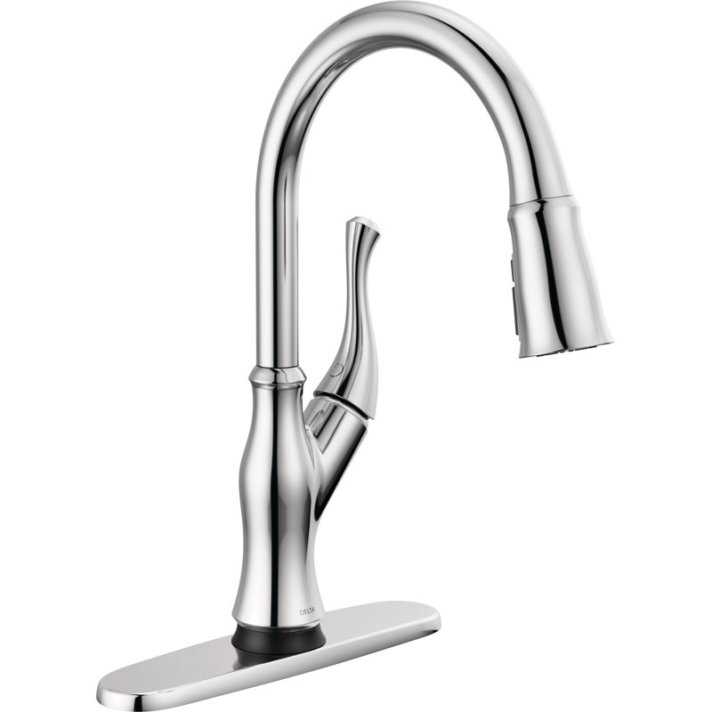 Ophelia Chrome Touch Kitchen Faucet with Pull Down Sprayer, Modern Single Hole Touch On Kitchen Sink Faucet, Single Handle, Chrome
