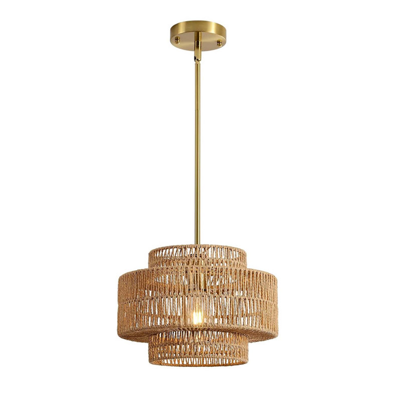 Luminaire suspendu 1 lumière Boho Rattan