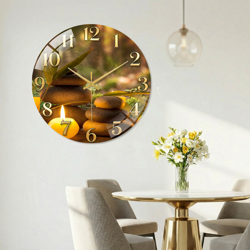 Horloge murale Zen, 60 x 60 cm (23,6 x 23,6 pouces)