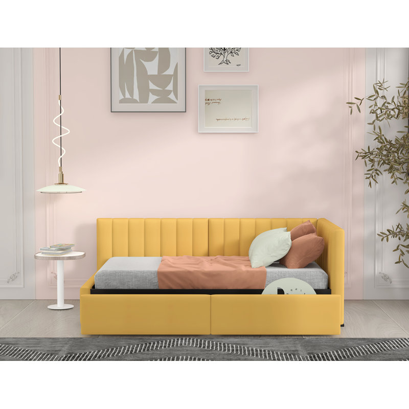 Lit de jour simple Jordyne, Jaune