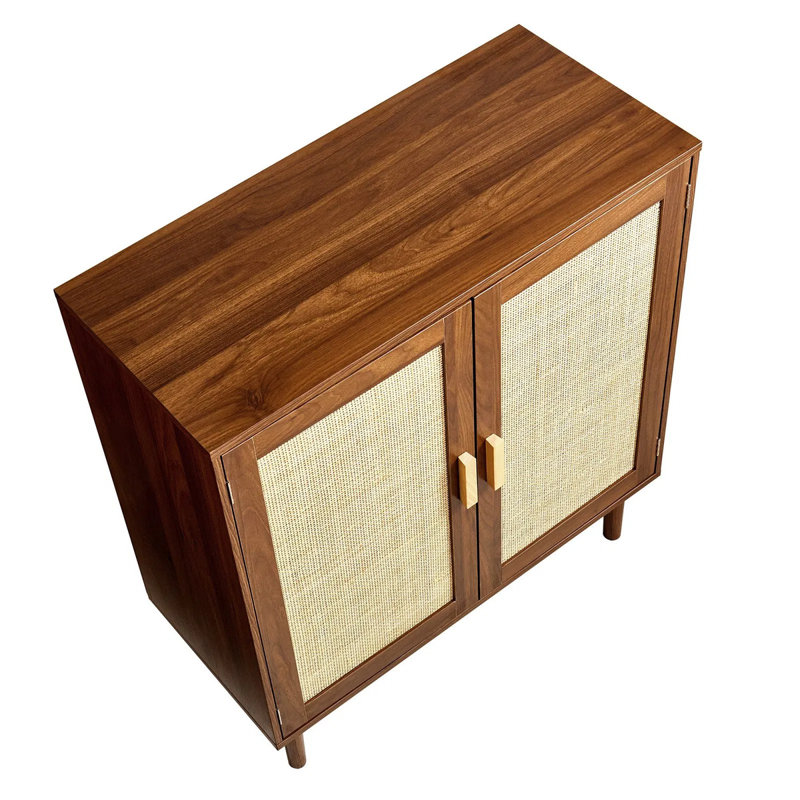 Table basse, armoire-buffet Mid-Century avec tablettes réglables, armoire de rangement anti-basculement pour l'entrée de la salle à manger