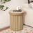 Carnegia Compact Fluted Round Side Table – Mid-Century Modern Style