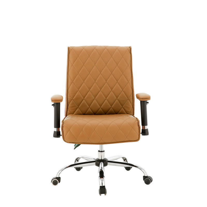 Fauteuil de conférence ergonomique en similicuir, Cappuccino