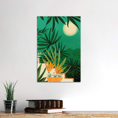 Exotic Garden Nightscape - Wrapped Canvas Print