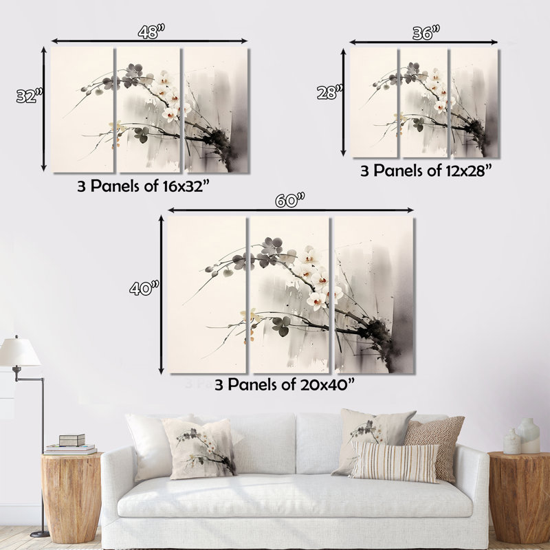 Asian Art Monkey III - 3 pièces sur toile tendue, H 28 po x l 36 po x P 1 po