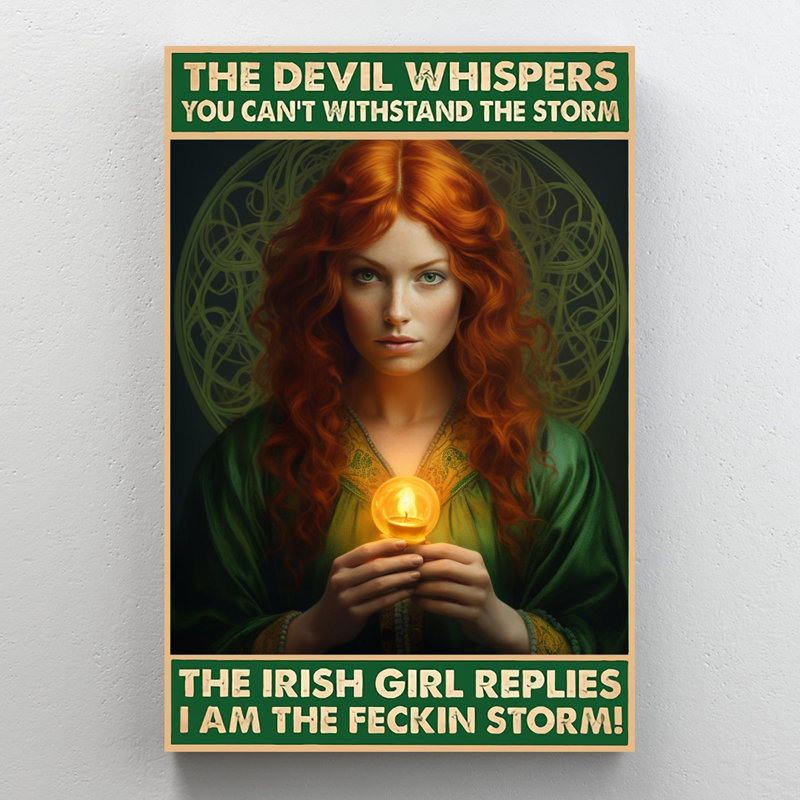 Les réponses de The Irish Girl, H 36 po x l 24 po x P 1,25 po