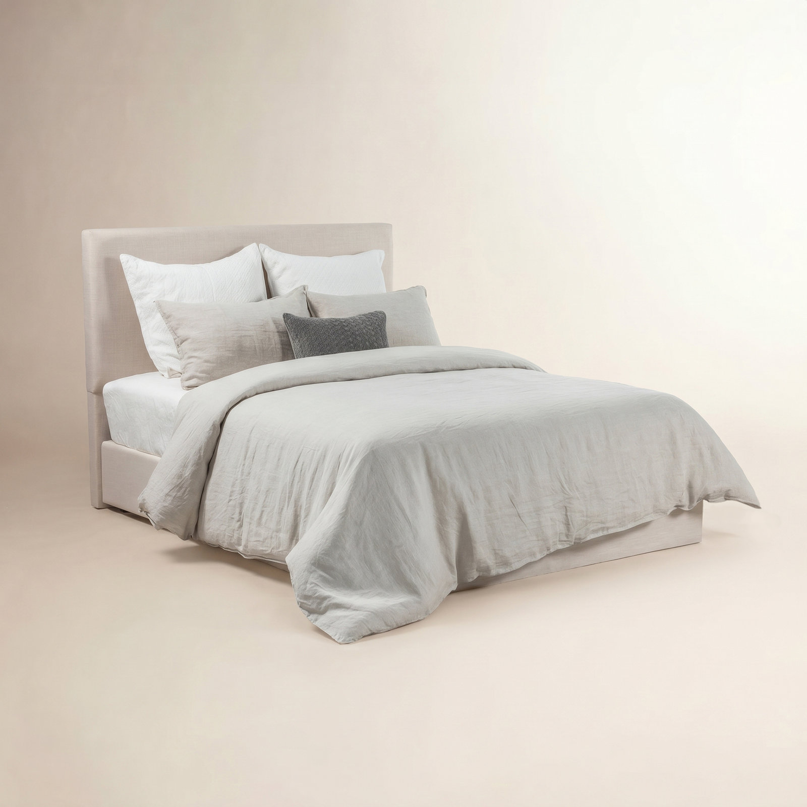 Hemp Duvet Cover Set, Queen Duvet Cover + 2 Shams, Natural