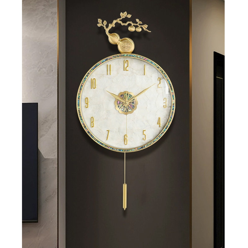 Copper shell round wall clock