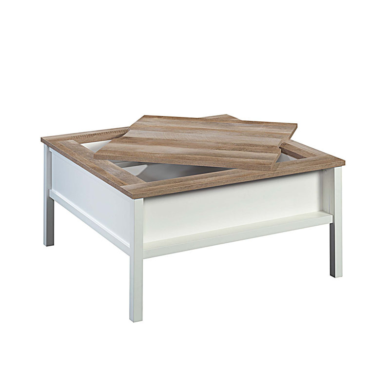 Table basse avec table de jeu et finition blanche