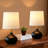 14" Modern Black Ceramic Small Table Lamp with Pre-Assembled Shade-88191429