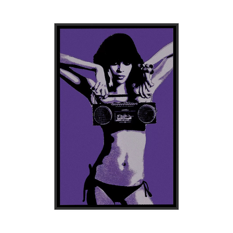 «Box Circles I» par Steez - impression sur toile tendue, H 26 po x l 18 po x P 1,5 po, Toile avec cadre noir