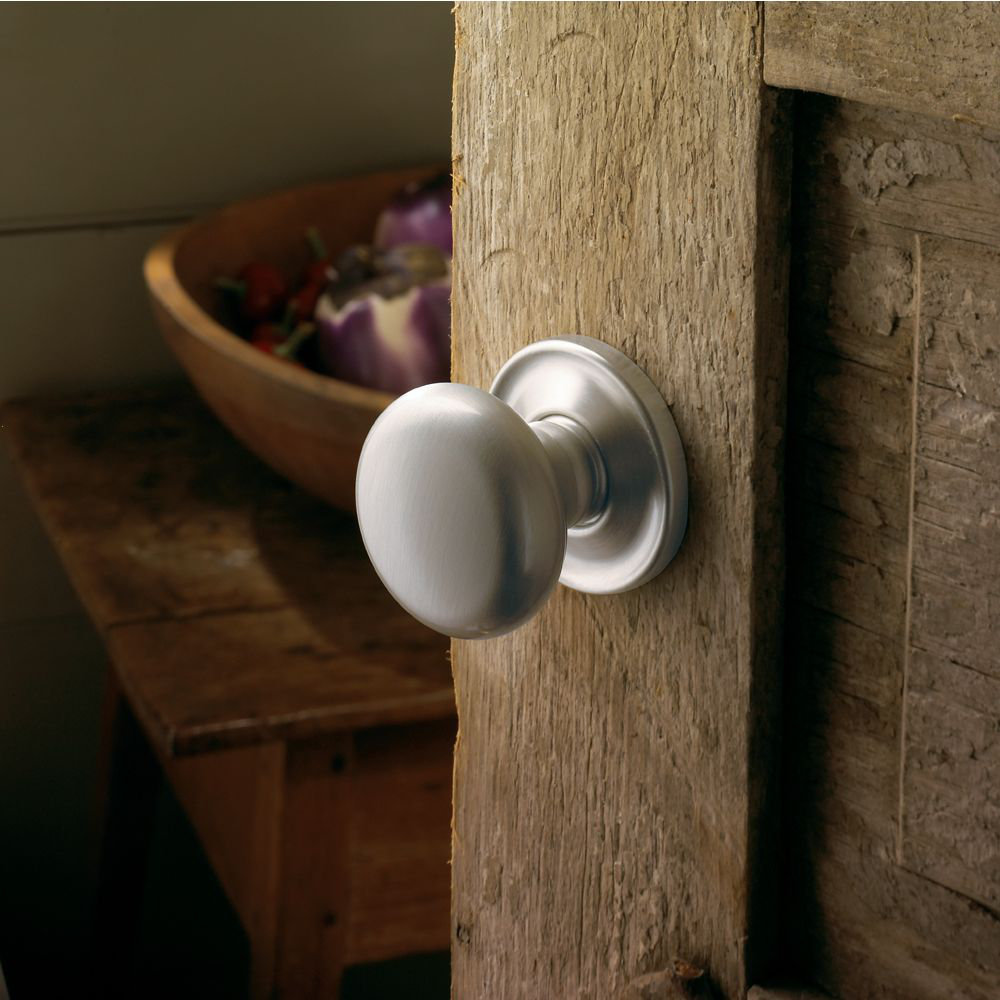 Round Single Dummy Door Knob with Traditional Round Rose Baldwin 