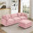 L-Shape Chenille Sectional Couches with Movable Ottoman-965963758