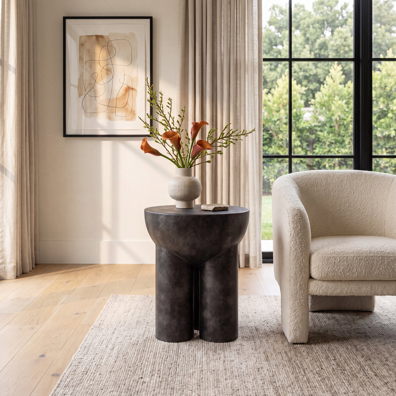 End Table, Raw Black
