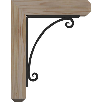 3 1/2"W x 13 1/2"D x 16"H Legacy Craftsman Ironcrest Smooth Bracket, Douglas Fir (1 1/2"W x 5 1/2"D x 8"H Iron Bracket)