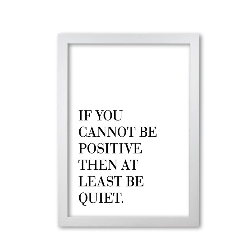 Be Quiet - Print, 42 cm H x 30 cm W x 5 cm D, White Grain Frame