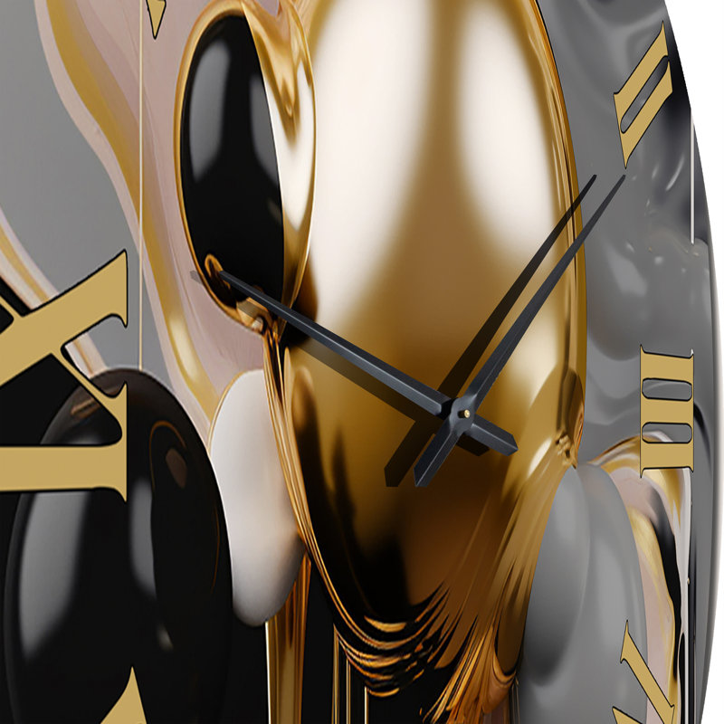 Horloge murale dorée et noire Mystic MÚlange II, Grand