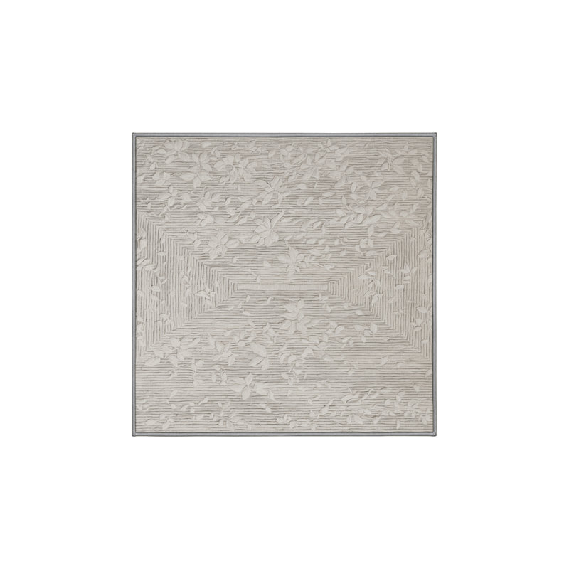 Tapis gris lavable à la machine, Carré 5 pi