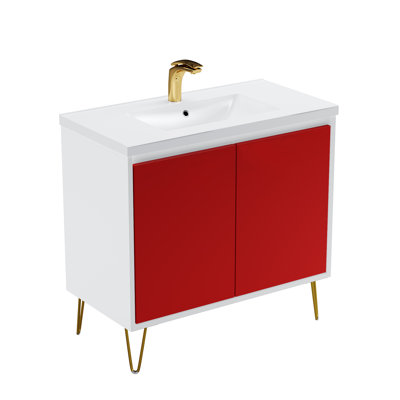 Franciscka 36'' Single Bathroom Vanity with Ceramic Top