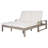 Double Chaise Lounge with Cushion, Adjustable 2-Person Outdoor Recliner，Gray-1674205210