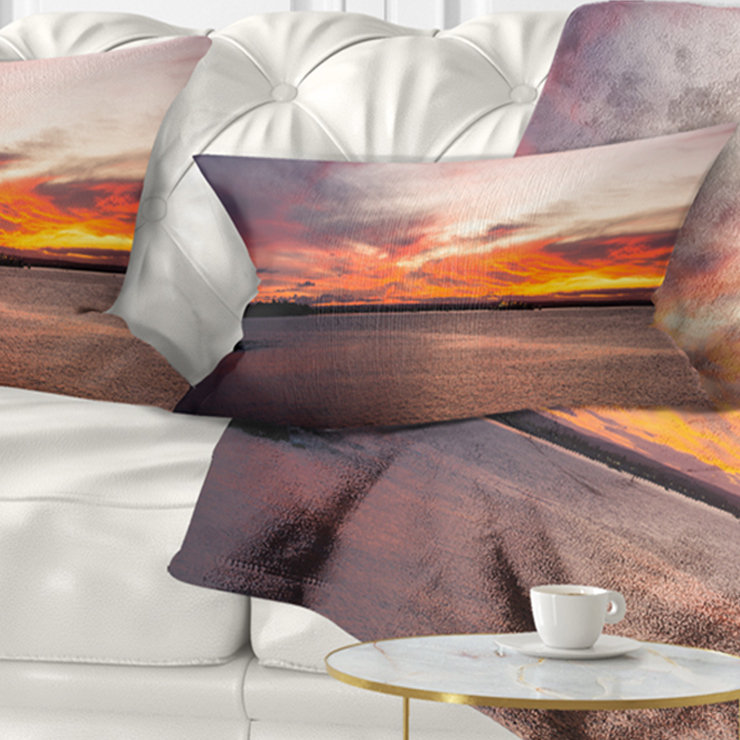 Coussin de mer sky over calme coast, Rectangle 12" x 20"