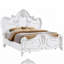 Ensemble de chambre à coucher Rosy 4 pièces pour lit queen, table de chevet et miroir en bois massif blanc-134451193