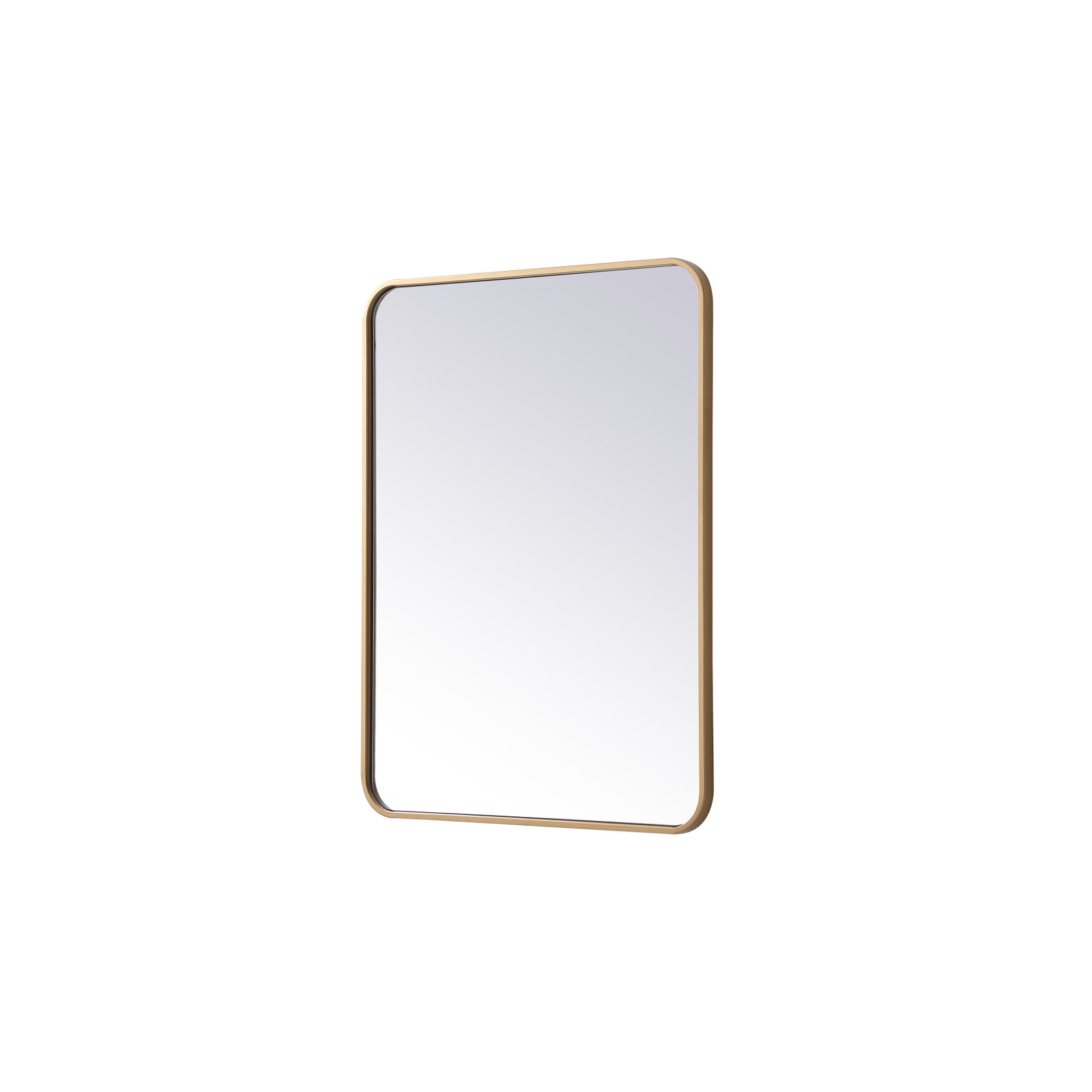 Sabine Metal Rounded Rectangle Wall Mirror, 32" x 24", Brass