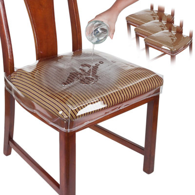 Plastic Chair Covers, Plastic Seat Covers,Vinyl, Clear, Waterproof,(Clear/4 Pack)