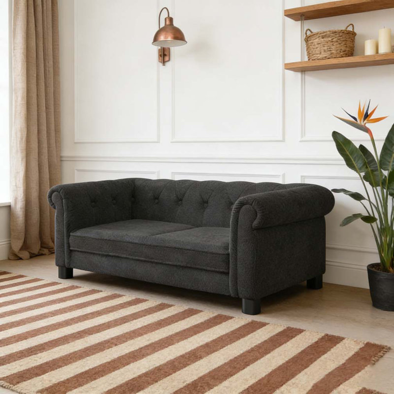durable elevated dog sofa bed, Black