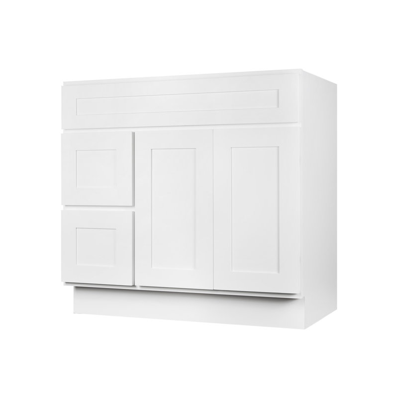 Base de meuble-lavabo blanc Koville VSD4221L, H 34,5 po x l 42 po x P 22 po