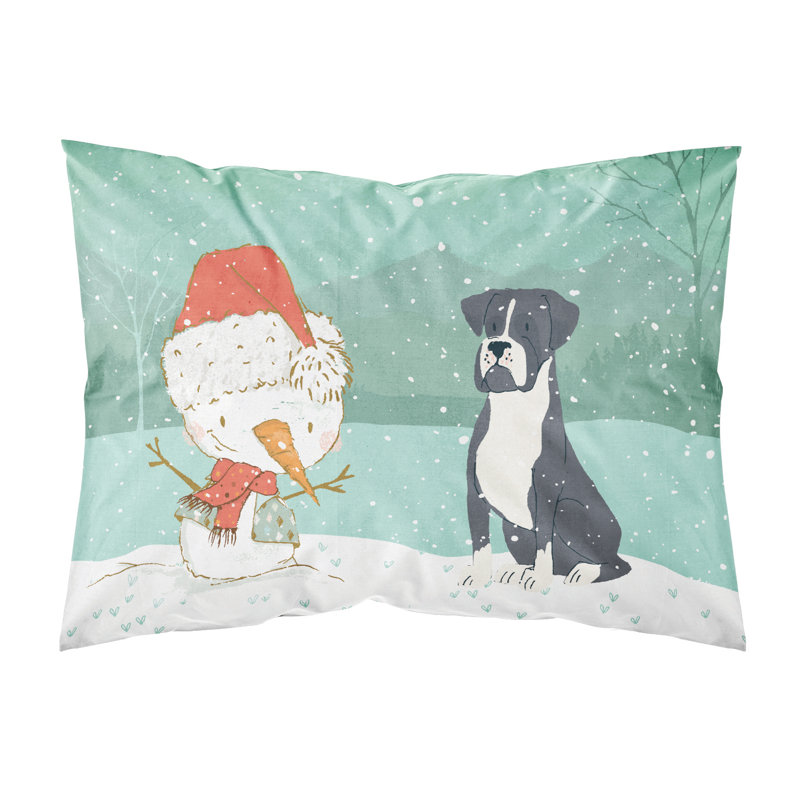 Snowman Christmas Microfiber, Black Boxer