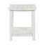 Table de bout carrée blanche vieillie en pin et bois d'ingénierie, tablette pour présentation de vase à fleurs, 20 pouces de hauteur, fabriquée à partir d'un rangement inférieur, 23,76