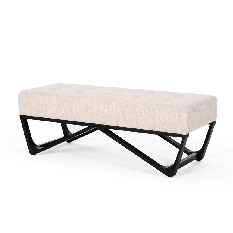 Rectangular Faux Wood With Seat And Contemporary Look Cover Geometric Base Construction