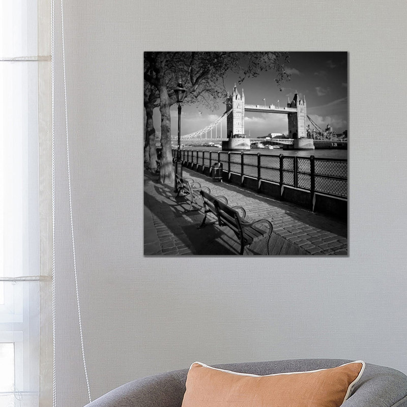 London Thames Riverside & Tower Bridge 1 Piece Wrapped Canvas Wall Art, 66.04 cm H x 66.04 cm W x 1.91 cm D