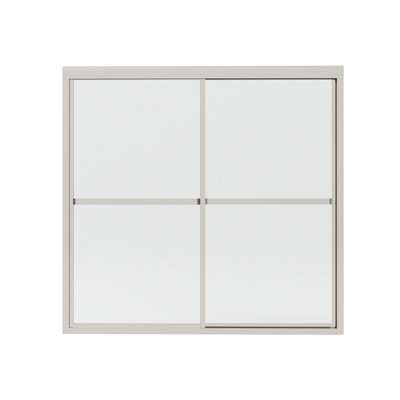 Vetra X P 56 po Porte de baignoire coulissante en H argentée avec verre transparent H