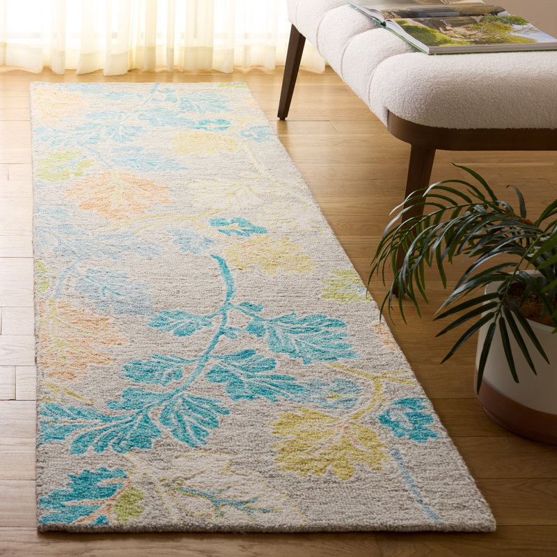 Jardin Hand Tufted Wool;Cotton Floral Indoor Rug, Runner 2'3" x 8'
