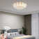 Moy 23.62 Inch Modern Crystal Flush Mount Lotus Chandelier Luxury Embedded Ceiling Light with Remote Control