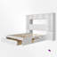 Base de lit plateforme en bois avec tête de lit bibliothèque et tables de chevet intégrées-114238012