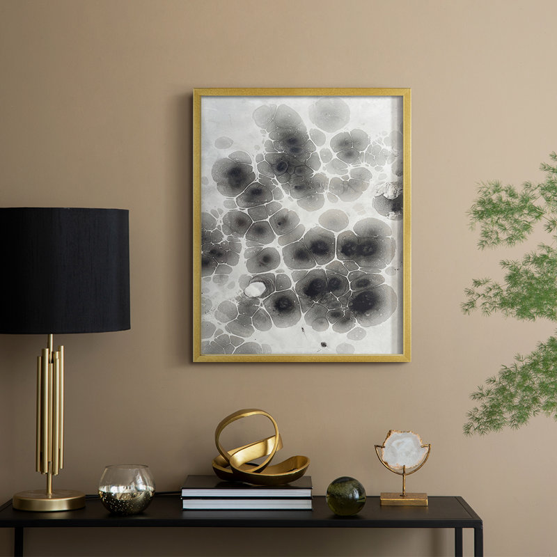 Reproduction encadrée Marbrant - bois massif, H 11 po x l 9 po, Doré