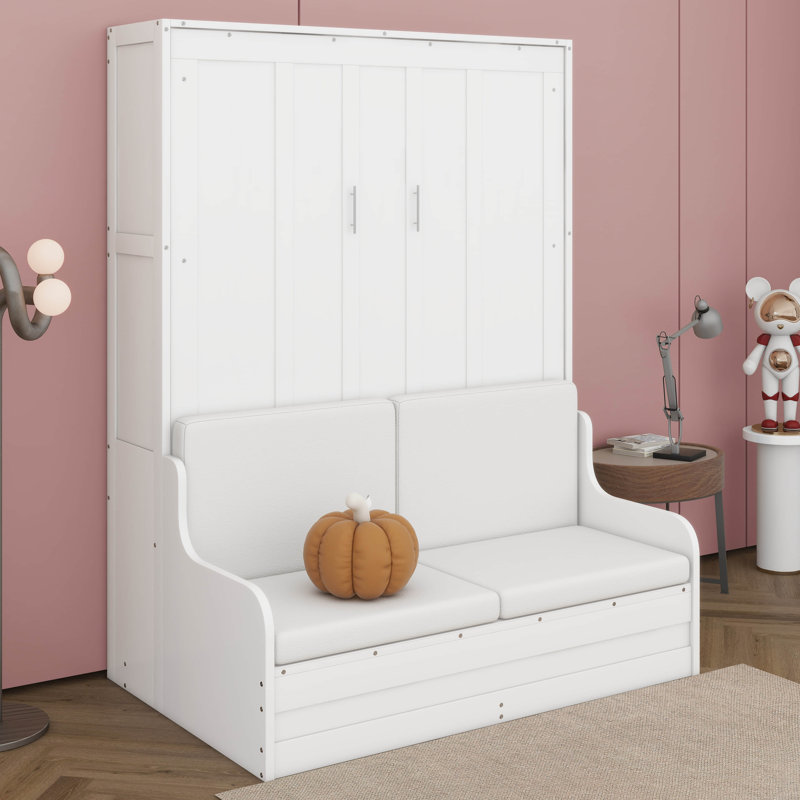Grand lit escamotable, lit escamotable avec coussin, multifonctionnel conçu pour le bureau personnel d'une chambre d'amis