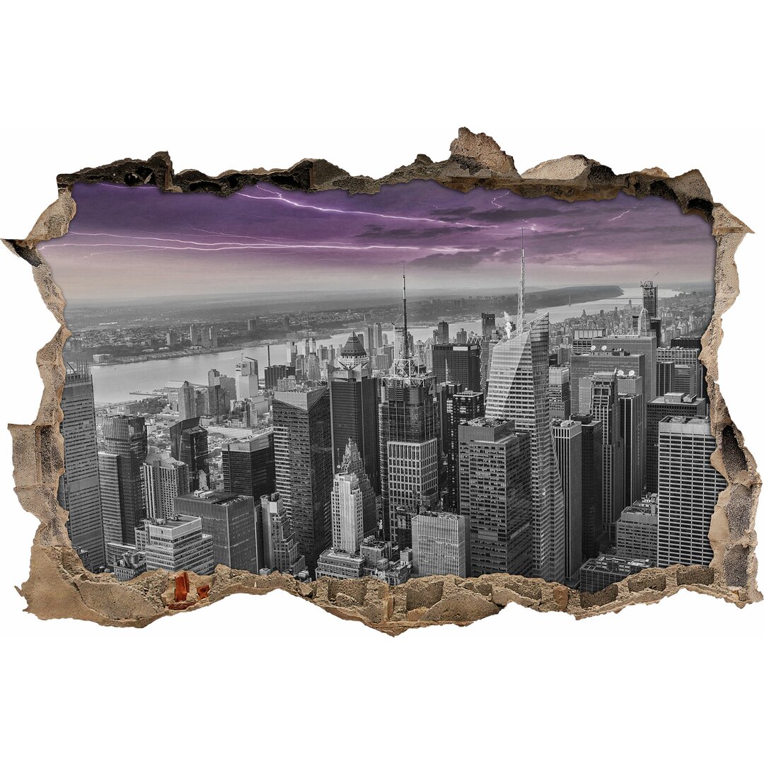 Wandtattoo Skyline New York unter Gewitterhimmel