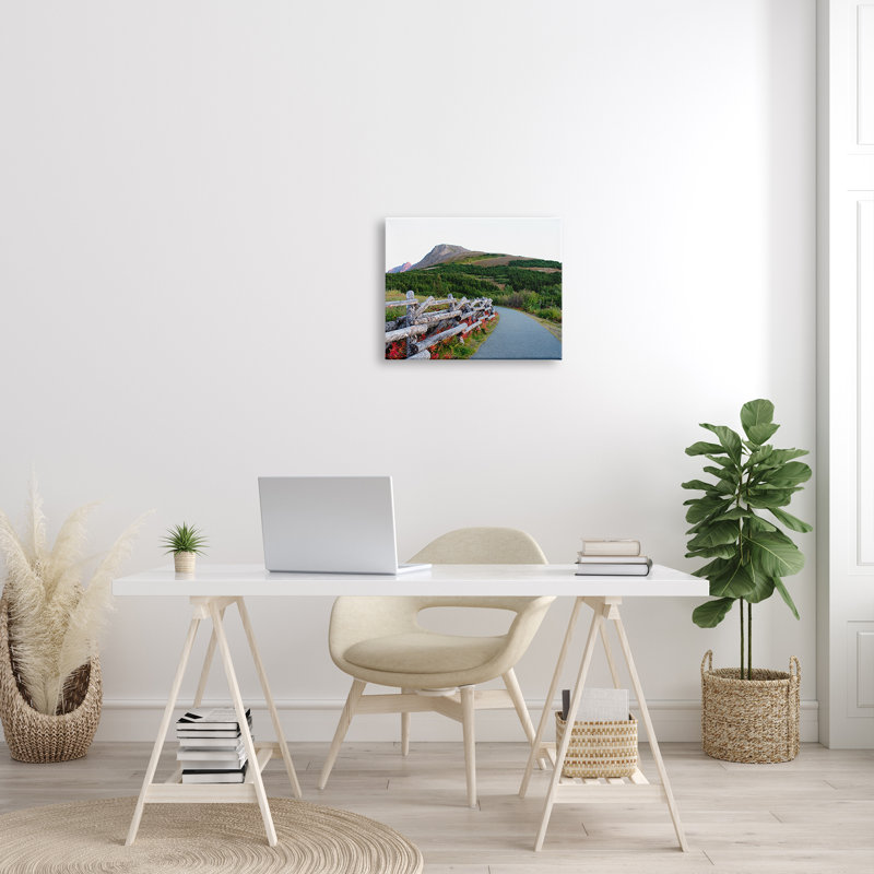 Rustic Mountain Range Landscape Wrapped Canvas Art, 16" x 20"