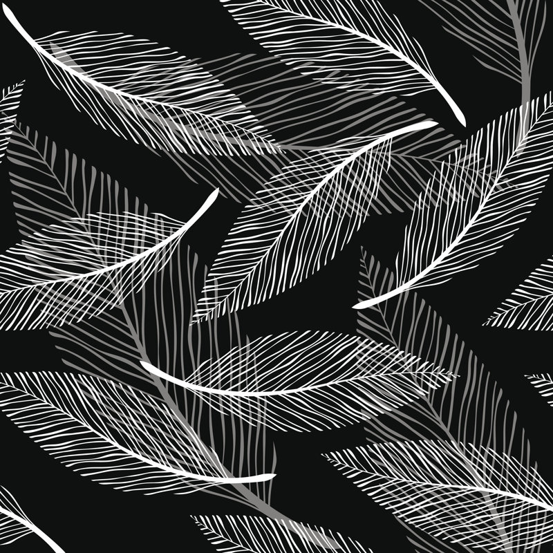 Paynesville Feather Design - Wrapped Canvas Print, 122cm H x 122cm W x 3.8cm D
