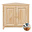 Haelynn Solid Wood 2-Door Corner Cabinet in Unfinished