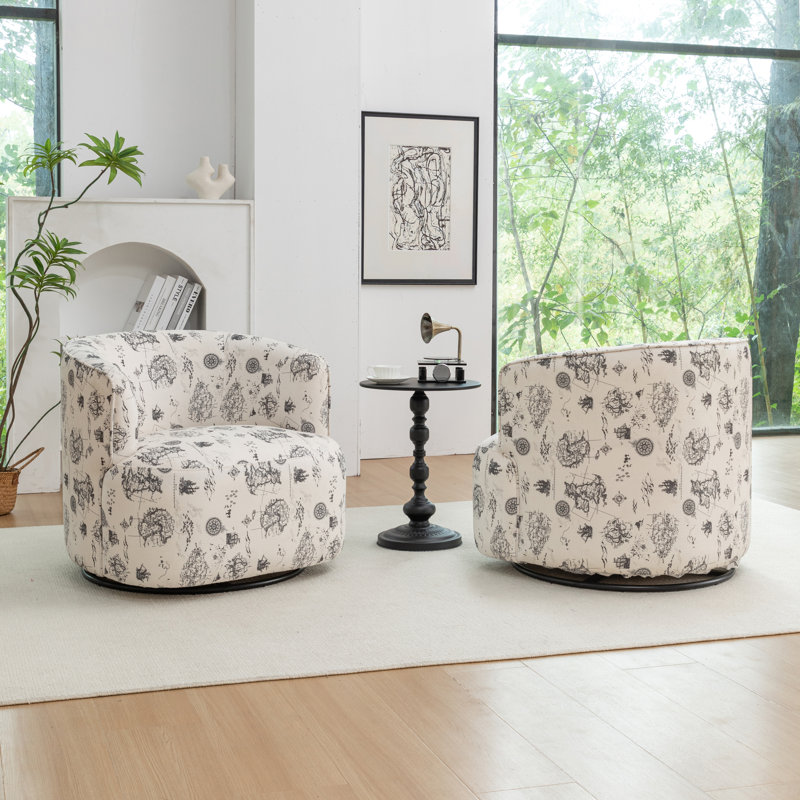 Fauteuil demi-tonneau pivotant rembourré Bryonie