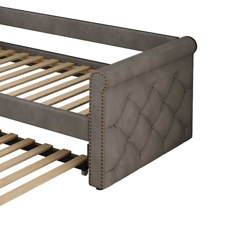 Jill Upholstered Bed, Grey