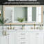 Meuble-lavabo autoportant de 72 po, base solide, 2 bacs blancs, armoire de rangement 72 po facile à installer, bois, lavabo blanc, conception épurée