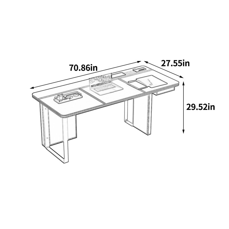 Hérard, H 29,52 po x l 70,86 po x P 27,55 po