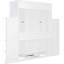 Lit pivotant Queen Size avec armoire murale dissimulée, deux étagères à 3 niveaux, espace de travail convertible, idéal pour les petits espaces, bureau d'appoint blanc, rangement supplémentaire, gain de place pour les espaces de vie et de bureau à domicile.