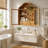 Solid Wood Wall Cabinet with Elegant Wave-723303144
